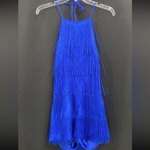 Sexy Fringe Royal Blue Romper Dress Size S New